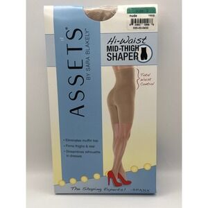 Assets by Sara Blakely Hi-Waist Mid-Thigh Shaper Size 3 Nude Shapewear BRAND NEW
